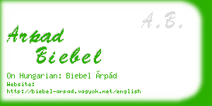 arpad biebel business card